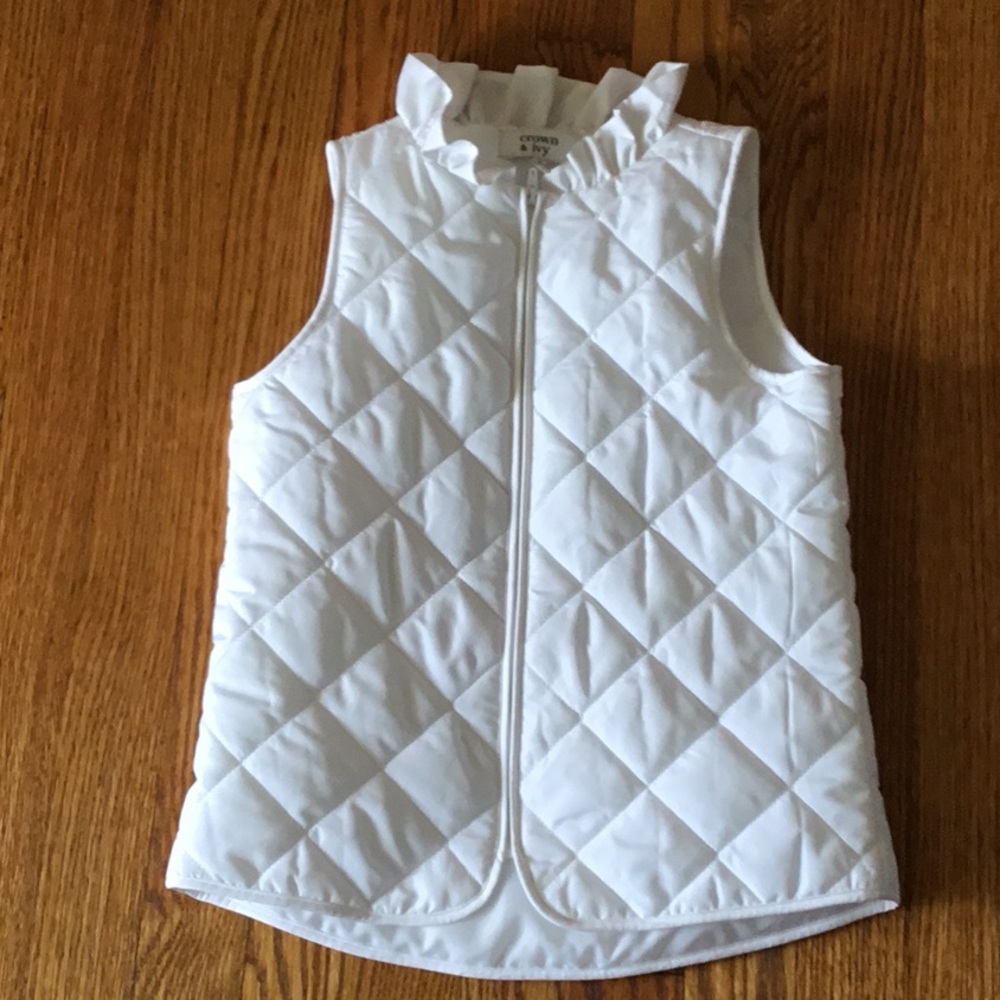 Girls white puffer vest